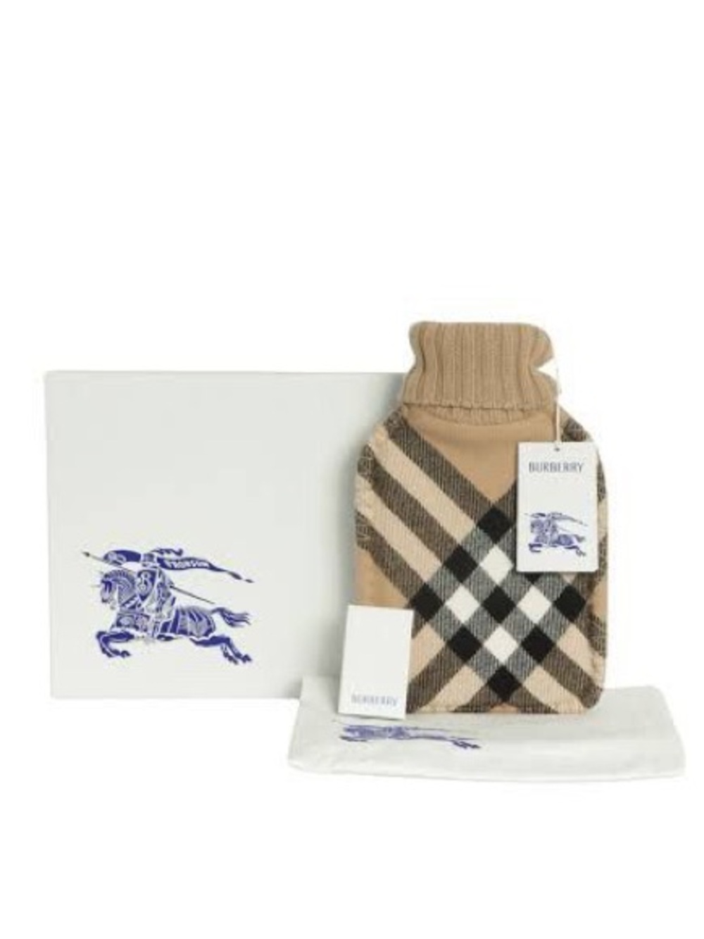 NEW BURBERRY PRORSUM Check Scottish Cashmere Wool Hot Water Bottle {$410}